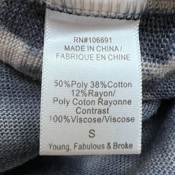 Young Fabulous & Broke Blue Tie Dye Hi-Low Top Small oversized Boho Mixed Media - Picture 10 of 11